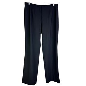 Bernard Zins Paris Pants Womens 10 Black Wool Hi-Rise Flat Front Classic Office